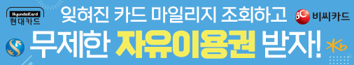 아 맞다! 잊혀진 카드 마일리지 조회하고 무제한 자유이용권 받자!